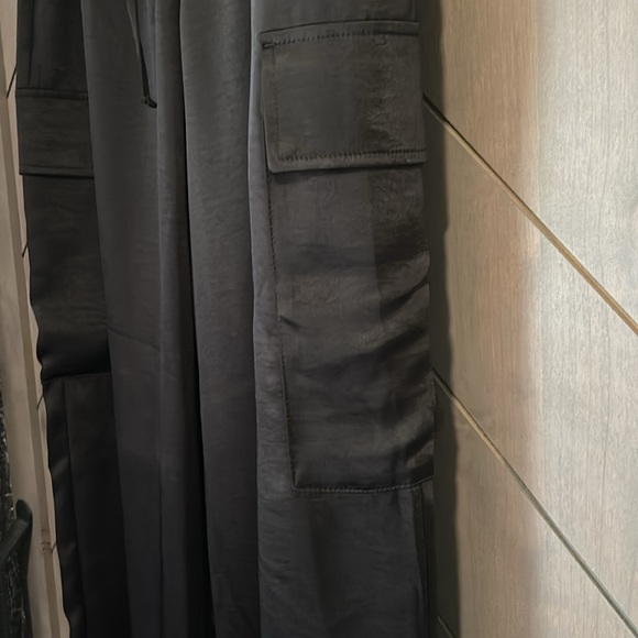 Silk black cargo pants, NWT - Picture 3 of 5